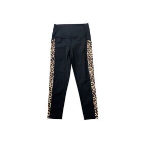 Zyia Active Cheetah Print Black Athletic Cropped Leggings 4 Athletic Athleisure